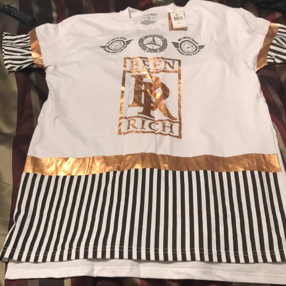 Been rich elongated racing shirt